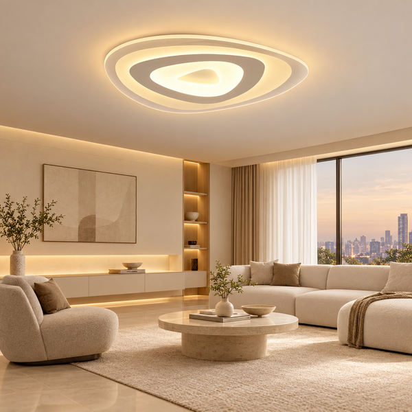 Ice Layer LED Ceiling Light — acrylic modern fixture in luxury living room