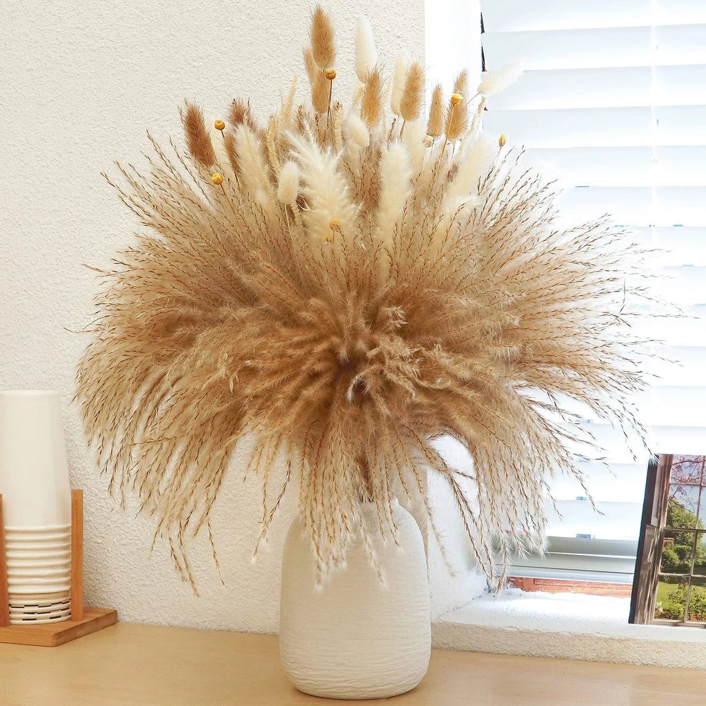 Natural Dried Pampas Reeds Bouquet — Boho Wedding & Home Decor