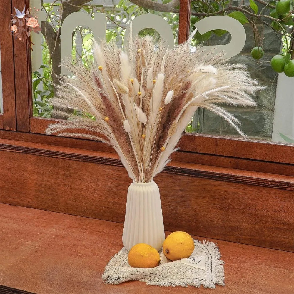 Natural Dried Pampas Reeds Bouquet — Boho Wedding & Home Decor