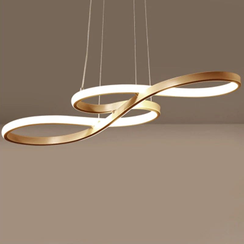 Sculptural Kitchen Island Pendant — Infinity Loop Design