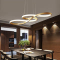 Sculptural kitchen island pendant with infinity loop design
