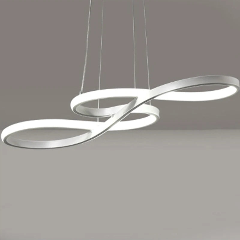 Sculptural Kitchen Island Pendant — Infinity Loop Design