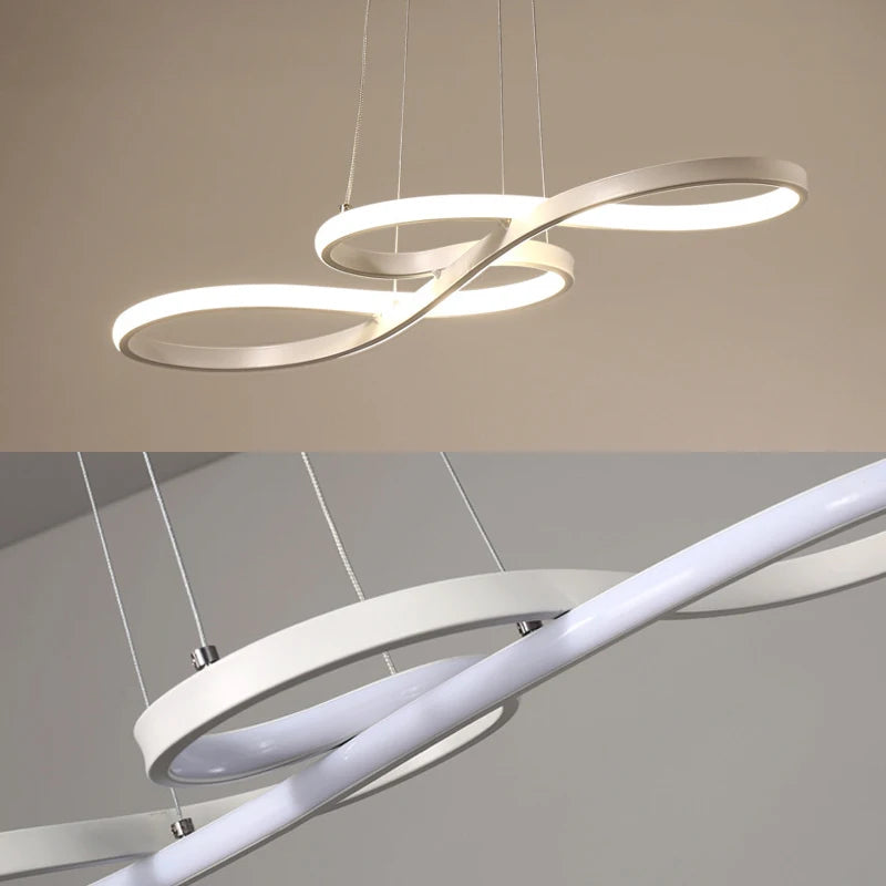 Sculptural Kitchen Island Pendant — Infinity Loop Design