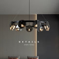 Nordic black glass chandelier with modern dining room pendant design