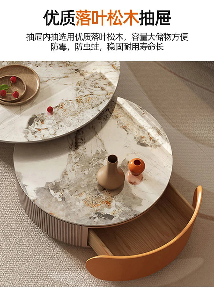Sculptural Marble Coffee Table - European Glam