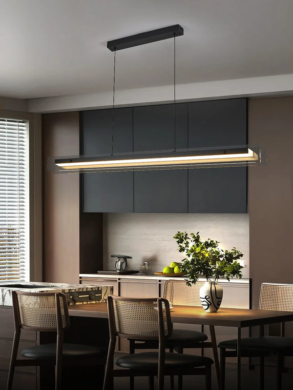 Nordic Black Glass Chandelier — Dining Room Statement Light