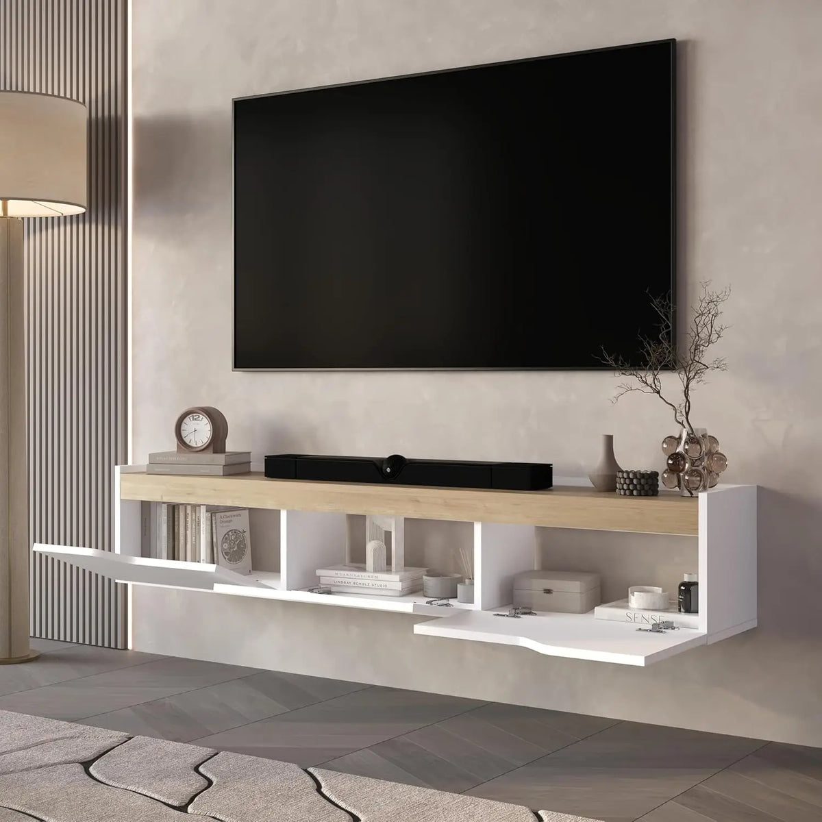 66" Floating TV Stand — Wall Mounted for 55"-75" TVs