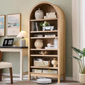 71" Tall Arched Bookshelf — 7-Tier Bookcase