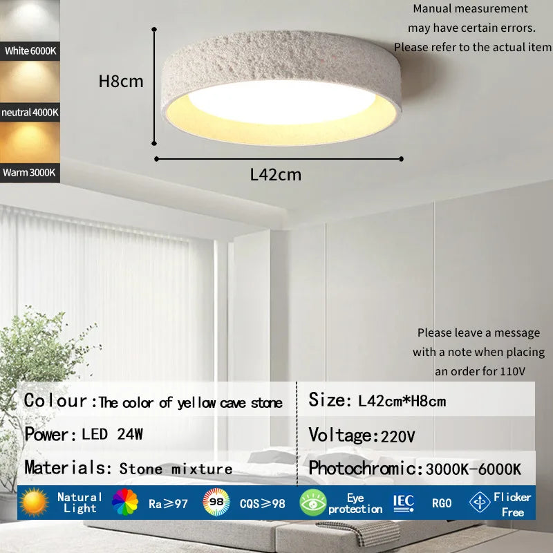Nordic Wabi-Sabi LED Ceiling Light — Ironware & Acrylic Fixture
