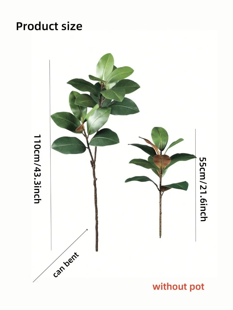 3.6Ft Artificial Magnolia Tree Fall Artificial Magnolia Branch Tropical Banyan Plants Home Garden Office Balcony Decoration — image 11
