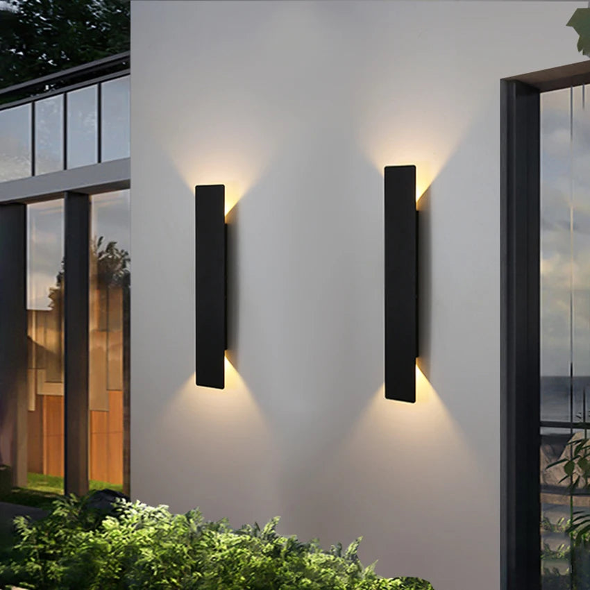Minimalist Outdoor Wall Light — IP65 Up/Down Fixture