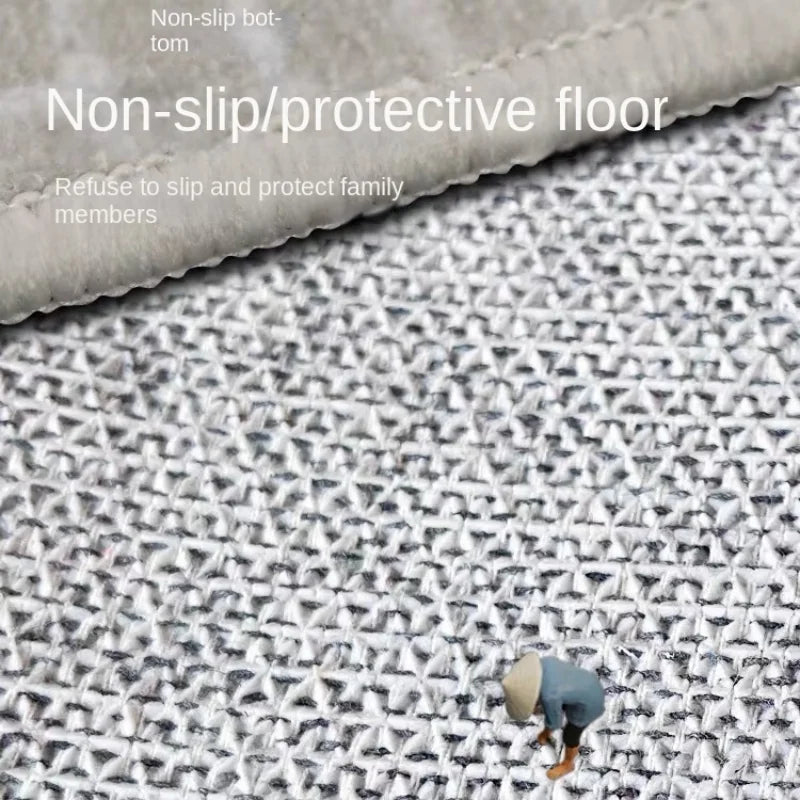 Cream Winter Warm Area Rug — Non-Slip Washable