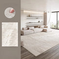 Cream Washable Plush Area Rug — Thick Soft