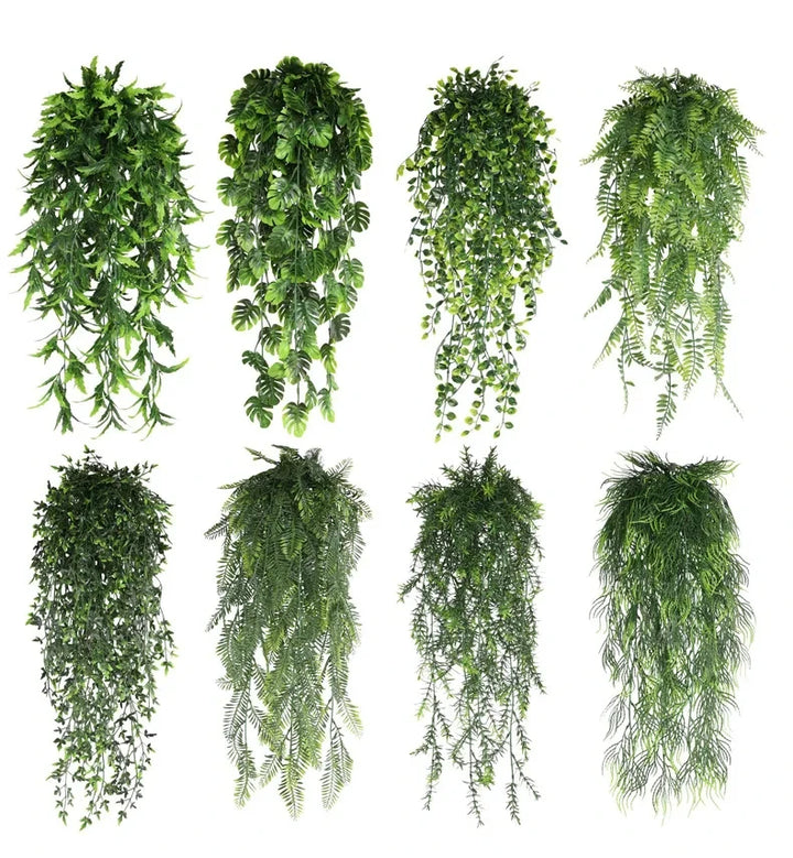 Persian fern Leaves Vines Home Room Decor Hanging Artificial Plant Plastic Leaf Grass Wedding Party Wall Balcony Decoration — main view