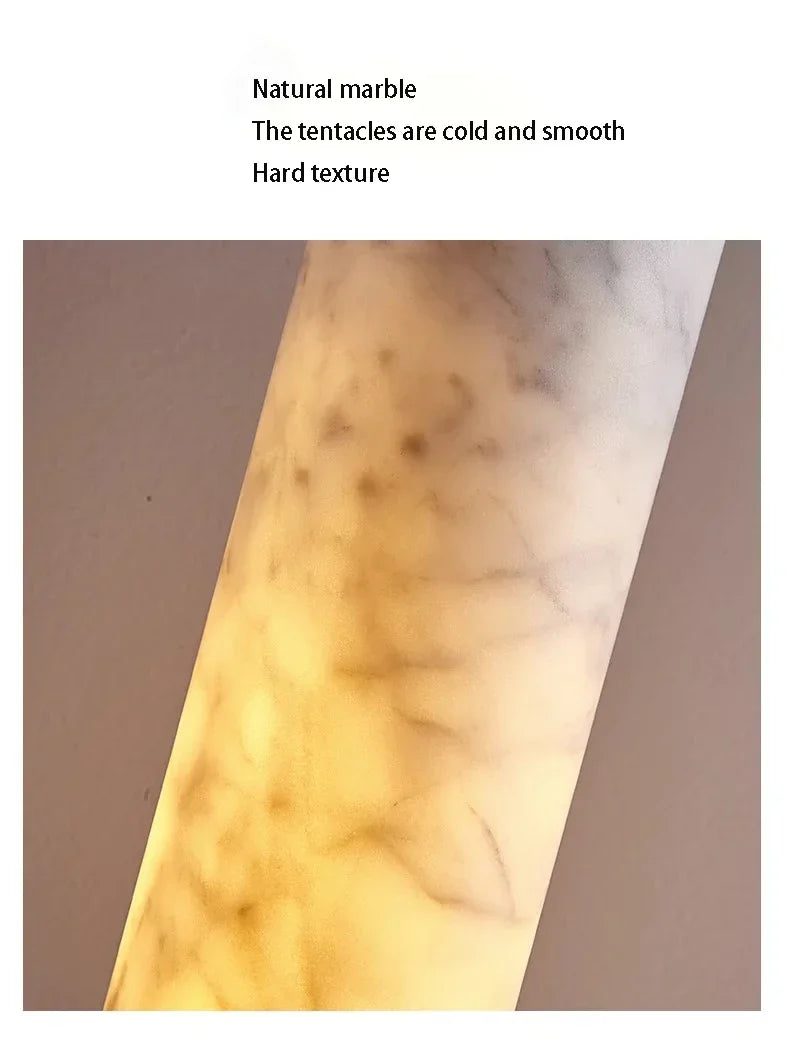 Wabi-sabi Style Bedroom Bedside Chandelier Bar Island Cream  Designer Hotel Natural Marble Lamps Room Decor — image 11