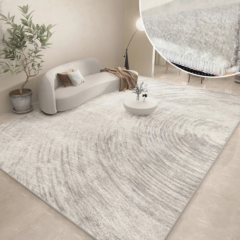 Modern Abstract Plush Area Rug — Thick Grey