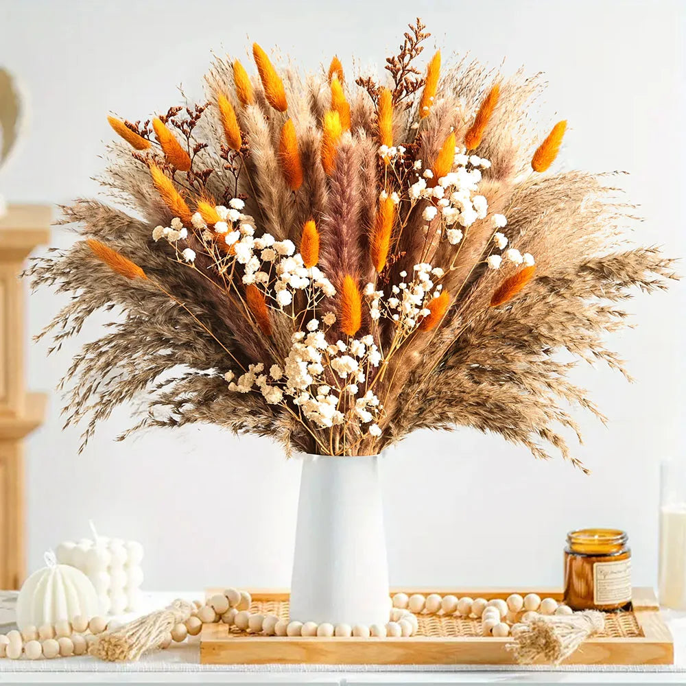 Autumn Pampas & Bunny Tails Dried Bouquet — Boho Vase Filler