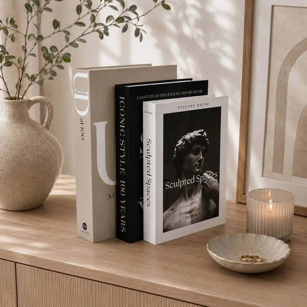 3-Piece Decorative Book Set — Coffee Table Accent