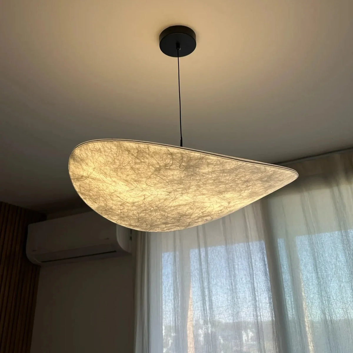 Nordic Silk LED Pendant Lamp for Living Room Home Decor Suspension Chandelier Indoor Hanging Fixture Warm Led Luminaire — room setting