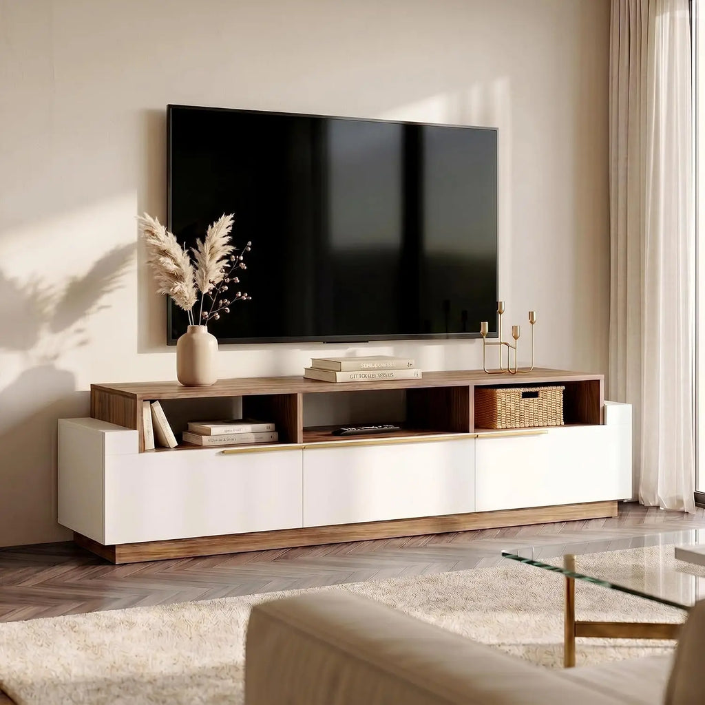 Broadway TV stand and entertainment center in white finish
