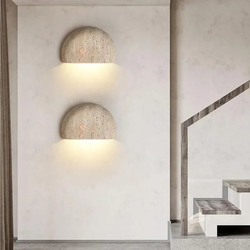 Wabi-sabi Stone Retro Living Room Wall Porch Corridor Homestaycafe Atmosphere Bedroom Bedside Wall Lamp — detail view