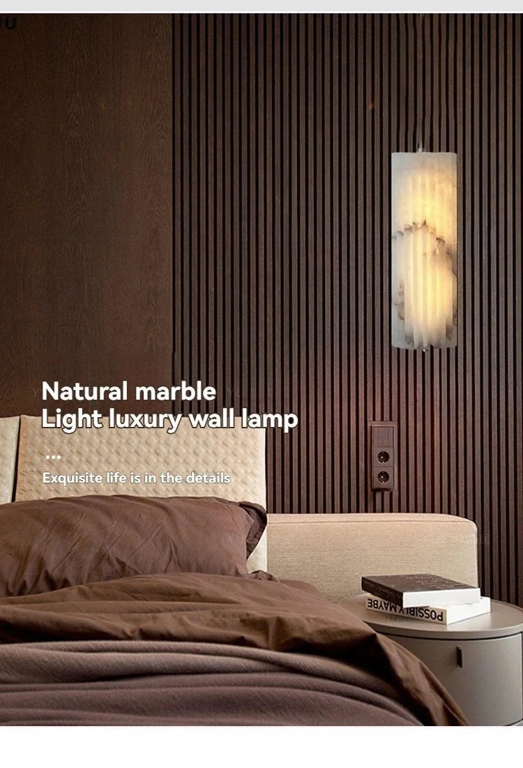 Marble LED Wall Lamp Minimalist Indoor Decoration Light for Living Room Background Wall Entryway Corridor Bedside Lighting — feature detail