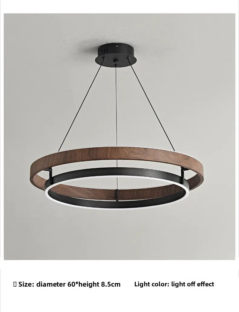 Italian Designer High-end LED Ceiling Chandelier Lamp Walnut Metal Pendant Light Home Decoration for Dinning Living Room Counter — image 12