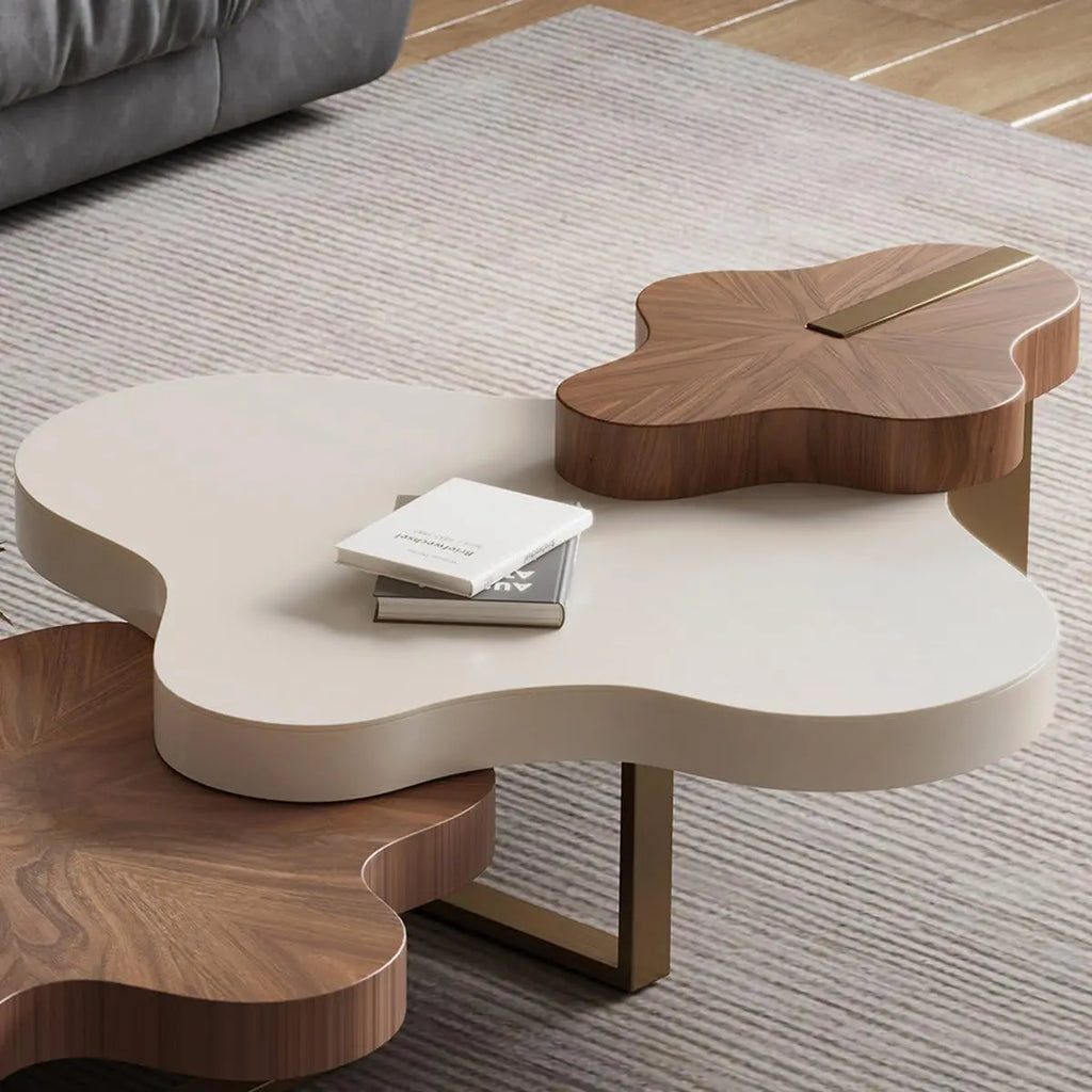 Modern Cloud-Shaped 3-Piece Nested Coffee Table — Walnut