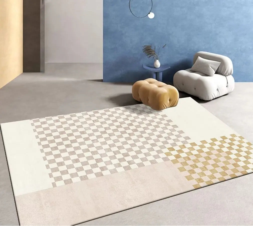 Beige Modern Area Rug — Soft Anti-Slip