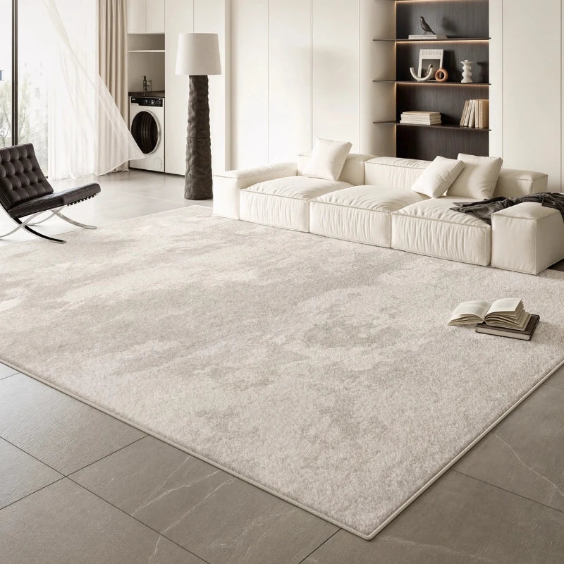 Cream Washable Plush Area Rug — Thick Soft — detail view