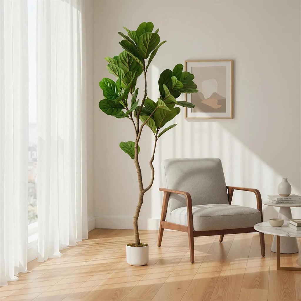 Artificial Fiddle Leaf Fig Tree — 5FT Faux Ficus Lyrata in Pot