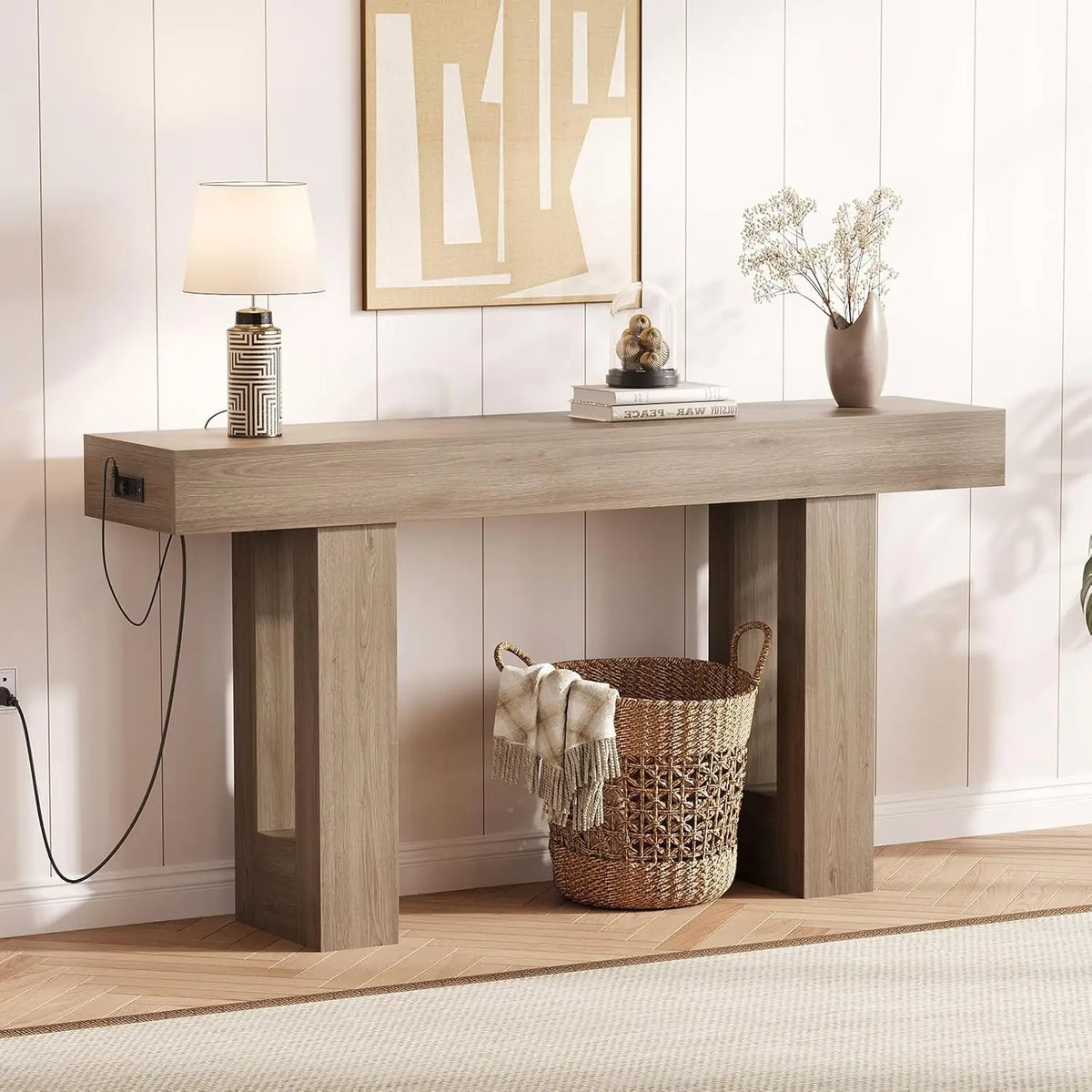 Console Table with Power Outlets — 63"