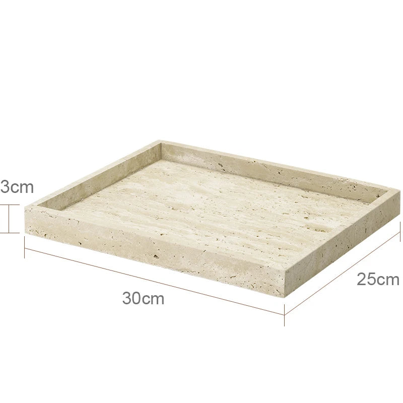 Beige Travertine Bathroom Accessory Set — 9-Piece