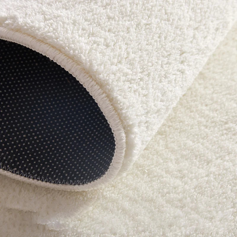 Cream Washable Plush Area Rug — Thick Soft — alternate angle view