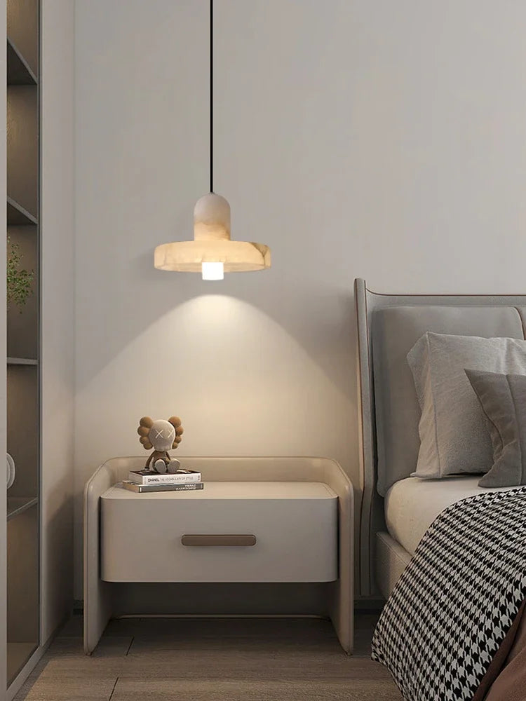 Marble Pendant Lamp — Luxury Bedside Light Fixture