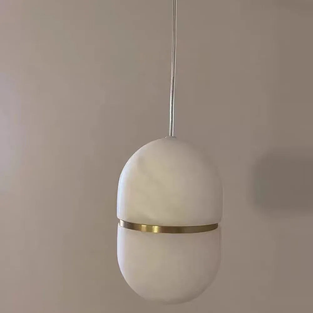 Sculptural Marble Chandelier - Brass & Alabaster