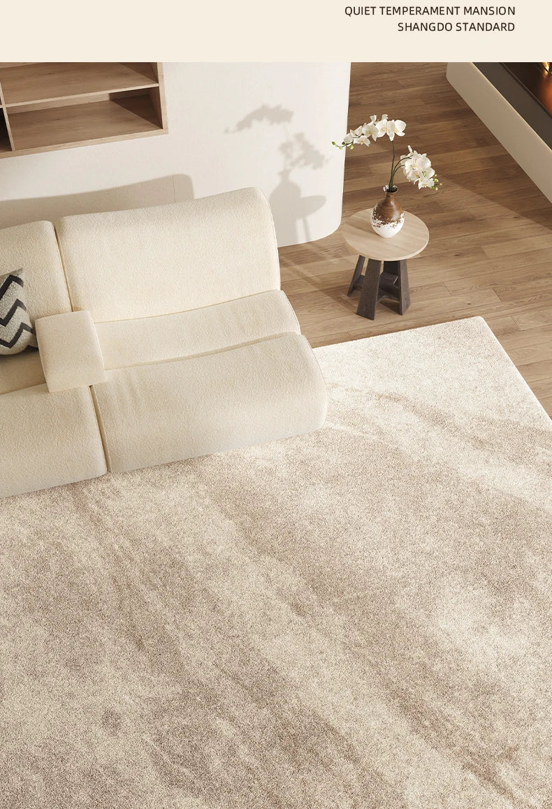 Marble Texture Plush Area Rug — Washable