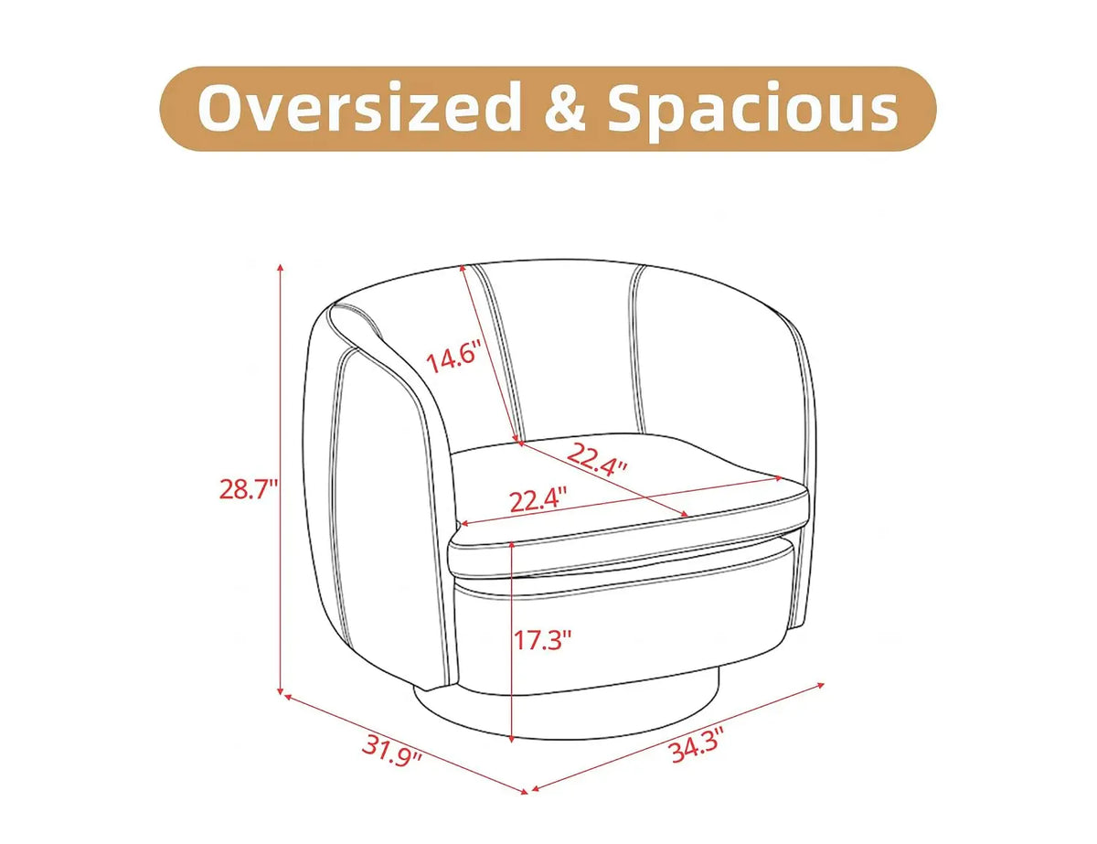Swivel Barrel Accent Chair — Round Upholstered Armchair