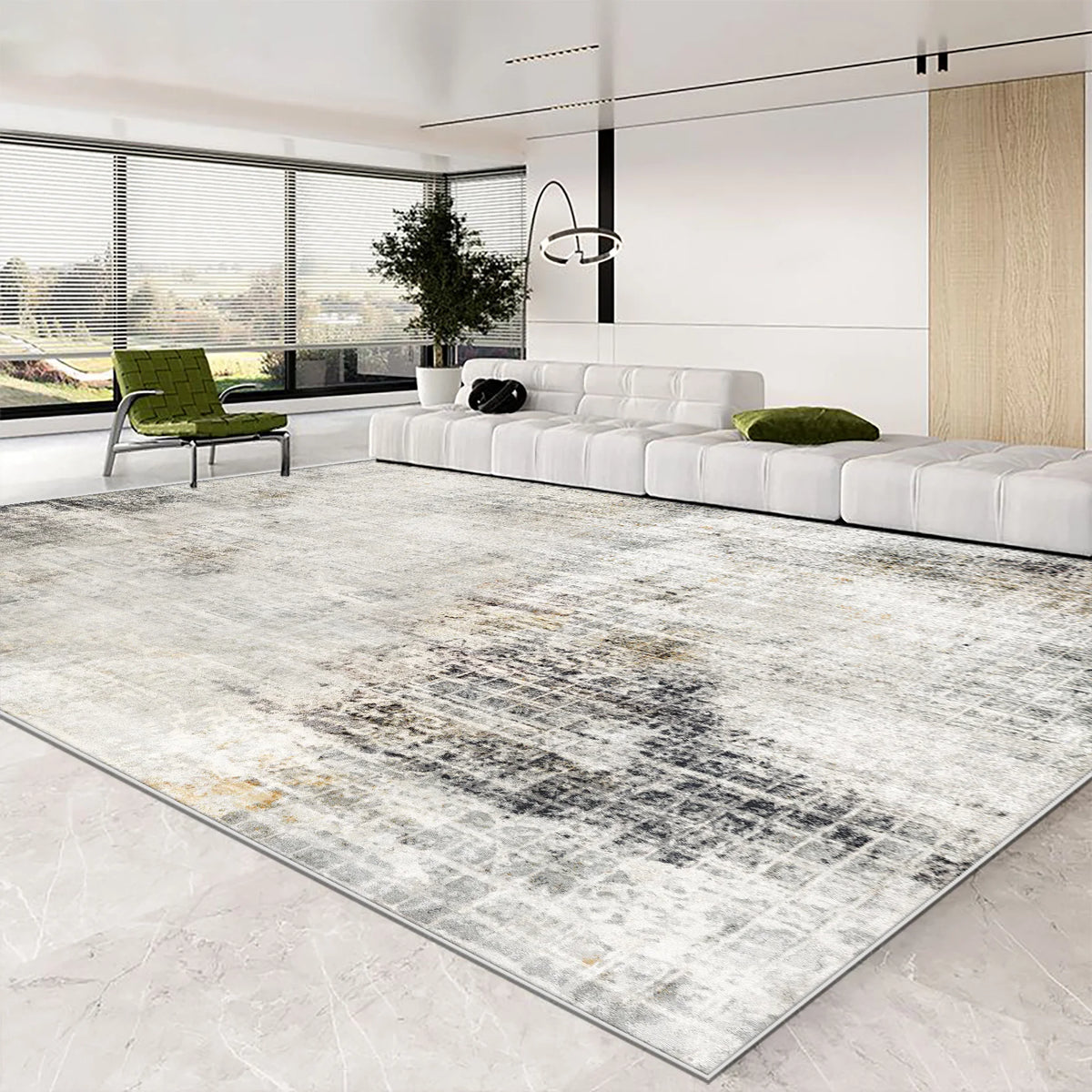 Abstract Easy-Clean Area Rug — Non-Slip Customizable