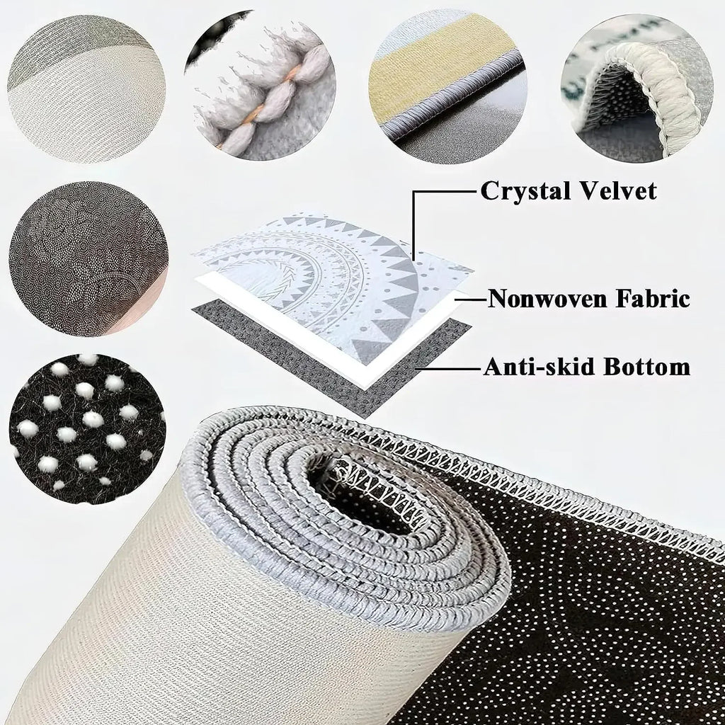 Cream Lineage Area Rug — Anti-Slip Washable — lifestyle view