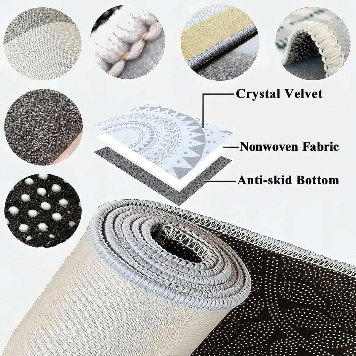 Cream Lineage Area Rug — Anti-Slip Washable — lifestyle view