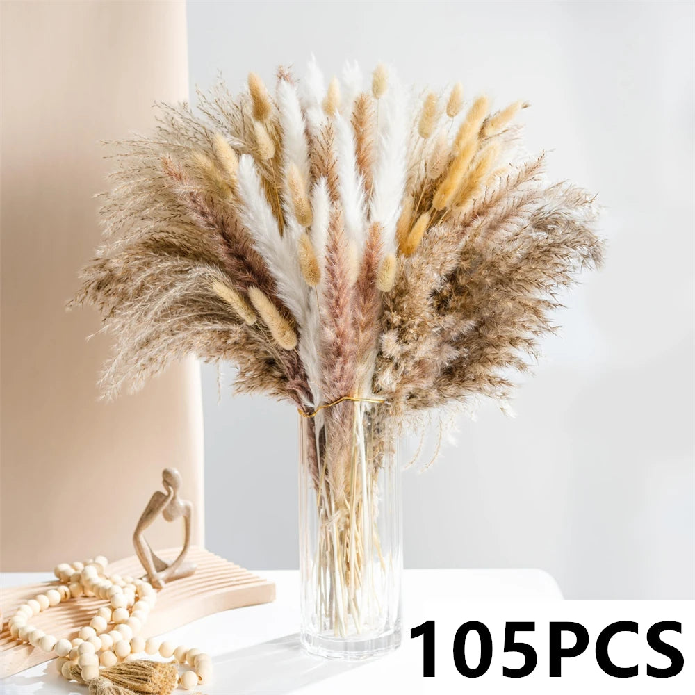 Natural Dried Pampas Reeds Bouquet — Boho Wedding & Home Decor