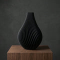 Twisted Ribbed Bulbous-Neck Vase — Boho Style