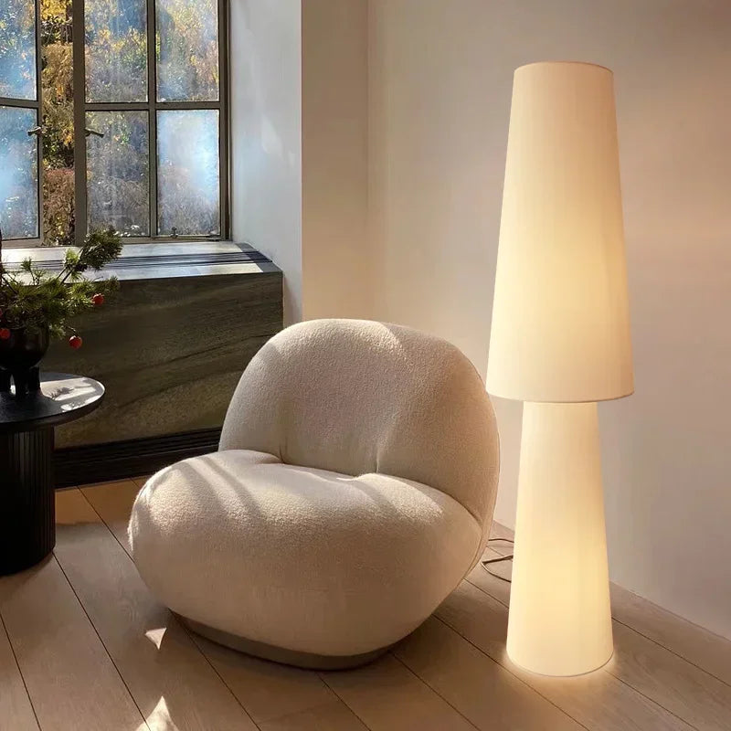 Cream fabric floor lamp — main product view