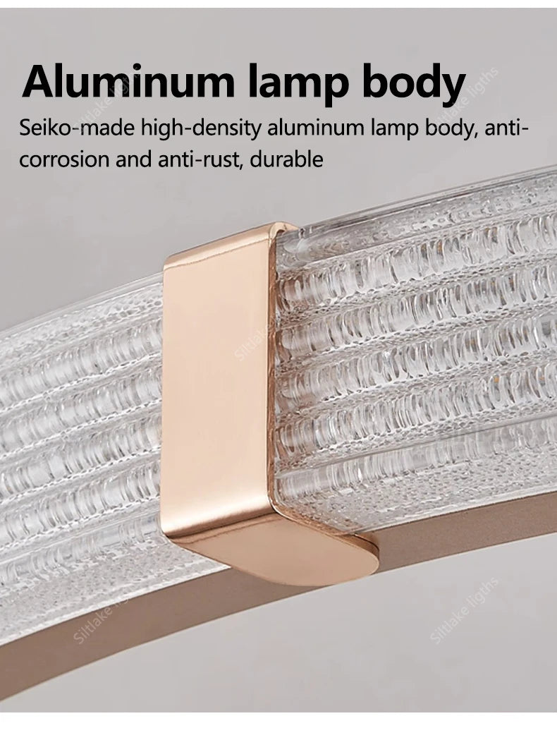 Modern Round Ring Chandelier — Aluminum & Acrylic Ceiling Light