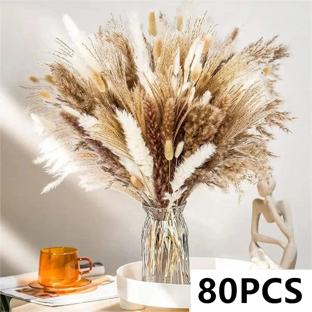 Natural Dried Pampas Reeds Bouquet — Boho Wedding & Home Decor