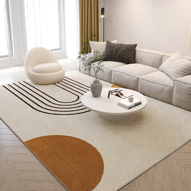 Nordic Abstract Plush Area Rug — Soft Non-Slip