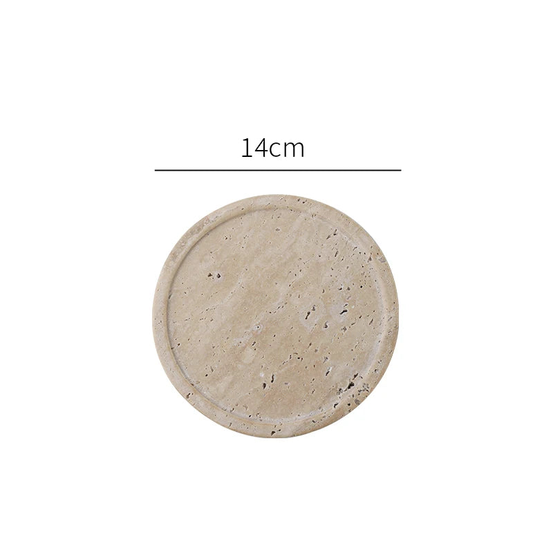 Travertine Vanity Tray — Multi-Size Marble Serving Tray