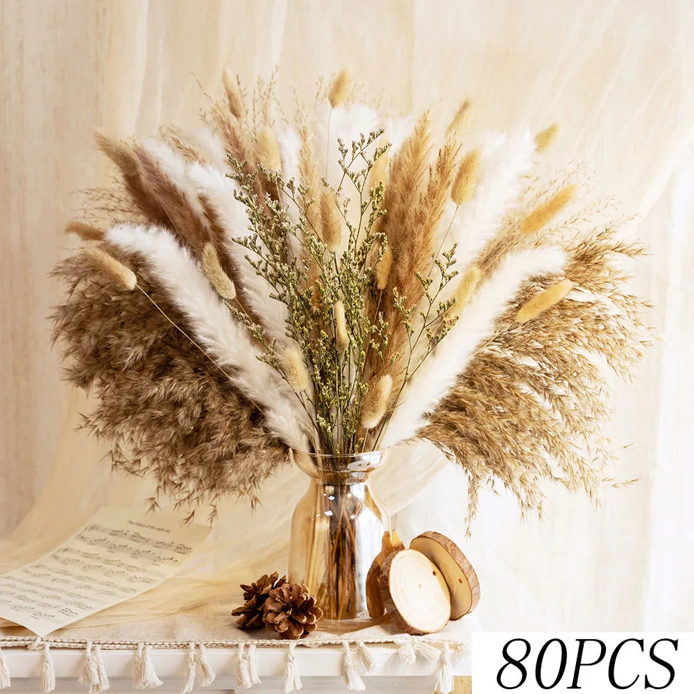 Natural Dried Pampas Reeds Bouquet — Boho Wedding & Home Decor
