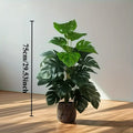 Artificial Monstera Palm Tree Realistic Plastic Green Plant for Home Office Wedding Christmas Without Flower pots — room setting